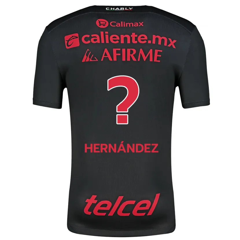 Danxen Niño Camiseta Betsiel Hernández #0 Negro Rojo 1ª Equipación 2024/25 La Camisa