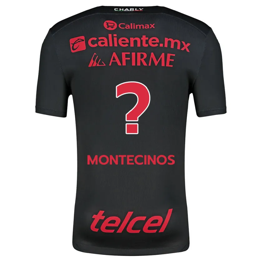 Danxen Niño Camiseta Joaquín Montecinos #0 Negro Rojo 1ª Equipación 2024/25 La Camisa