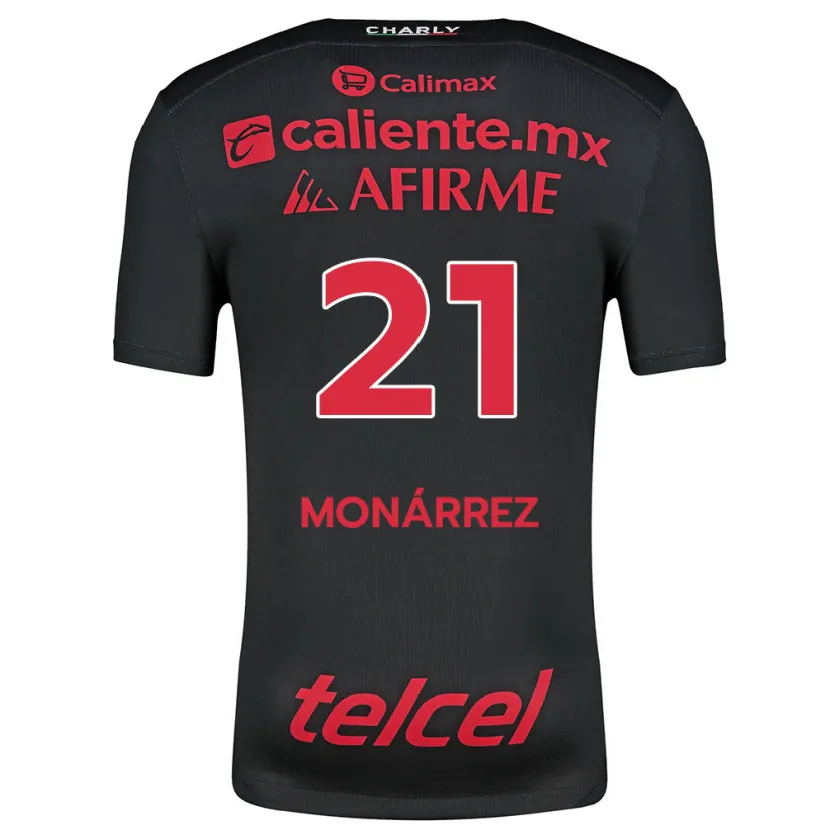 Danxen Niño Camiseta Fernando Monárrez #21 Negro Rojo 1ª Equipación 2024/25 La Camisa