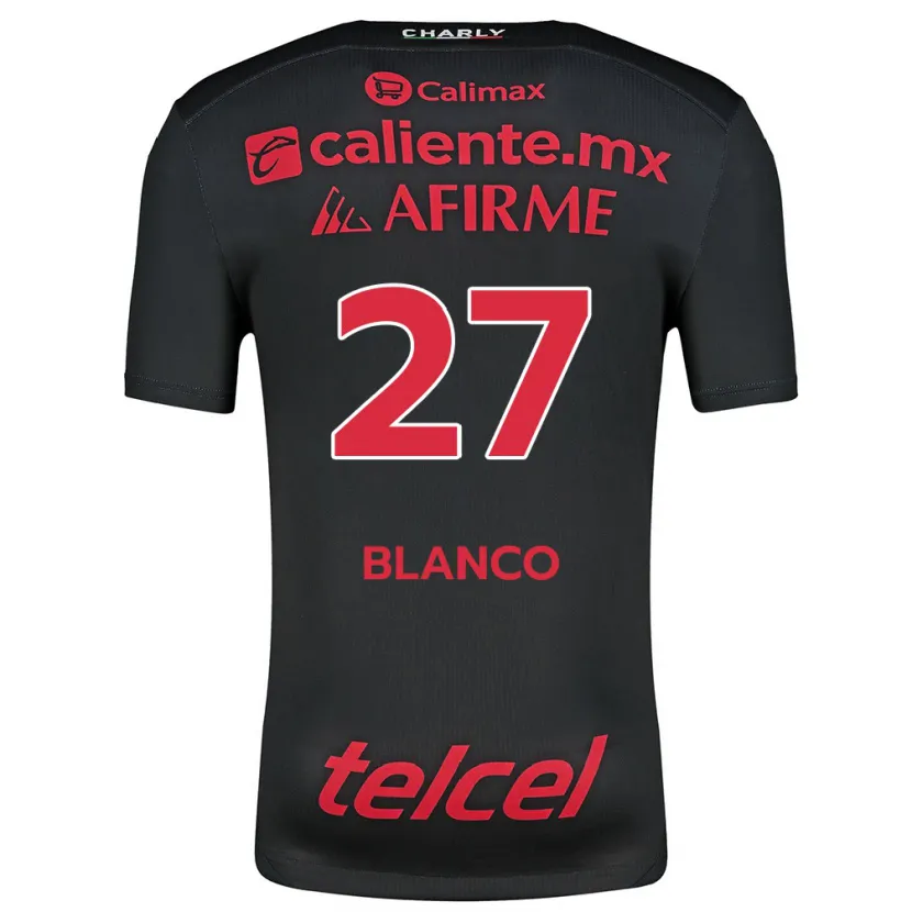 Danxen Niño Camiseta Domingo Blanco #27 Negro Rojo 1ª Equipación 2024/25 La Camisa