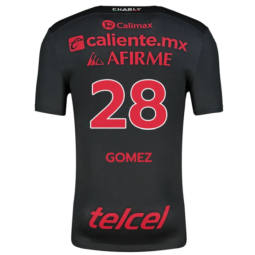 Danxen Niño Camiseta Alejandro Gómez #28 Negro Rojo 1ª Equipación 2024/25 La Camisa