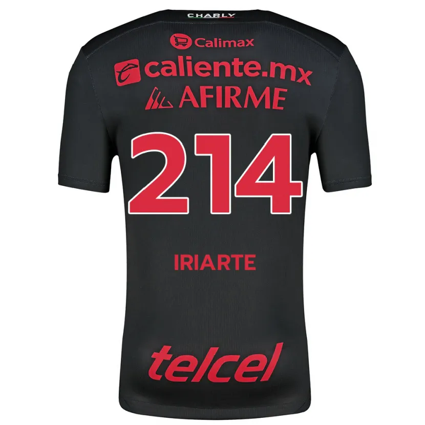 Danxen Niño Camiseta Oliver Iriarte #214 Negro Rojo 1ª Equipación 2024/25 La Camisa