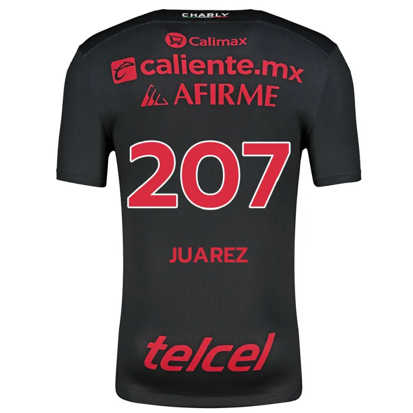 Danxen Niño Camiseta José Juárez #207 Negro Rojo 1ª Equipación 2024/25 La Camisa