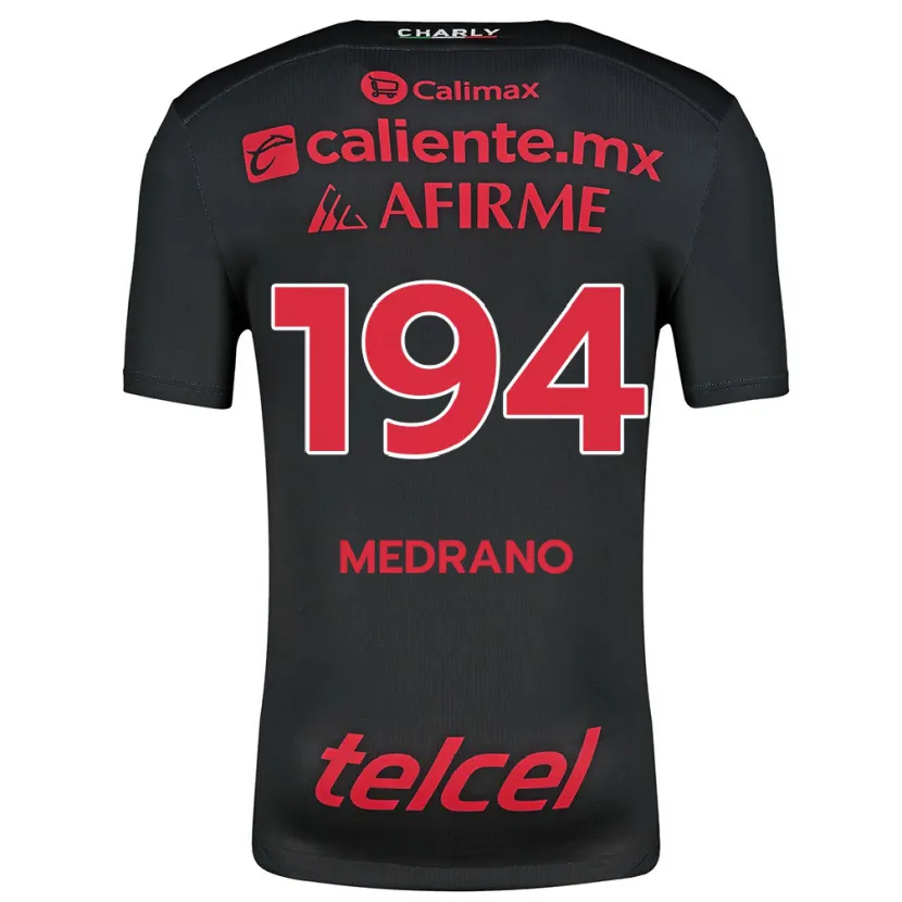 Danxen Niño Camiseta Luis Medrano #194 Negro Rojo 1ª Equipación 2024/25 La Camisa