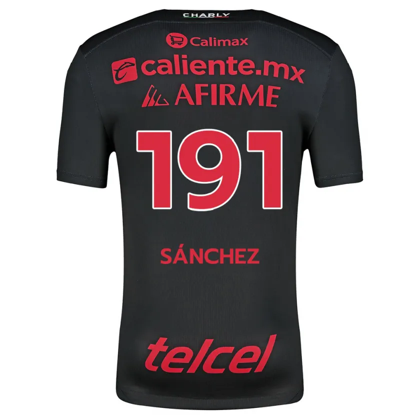 Danxen Niño Camiseta Diego Sánchez #191 Negro Rojo 1ª Equipación 2024/25 La Camisa