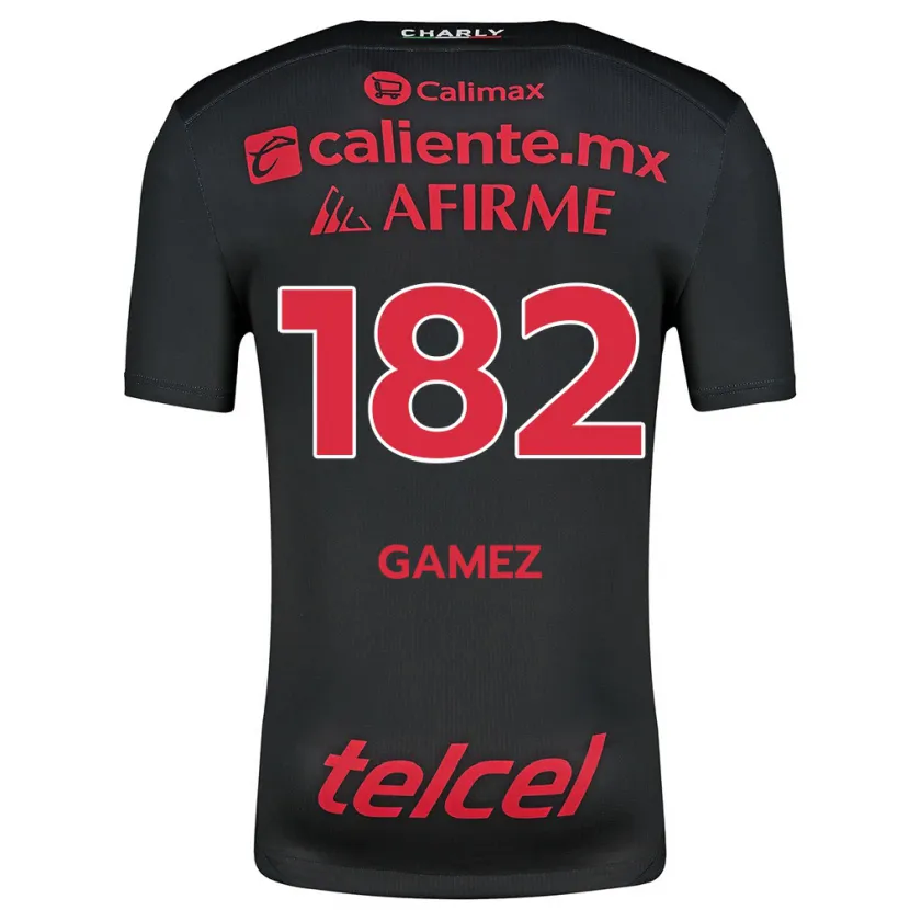 Danxen Niño Camiseta Mark Gamez #182 Negro Rojo 1ª Equipación 2024/25 La Camisa