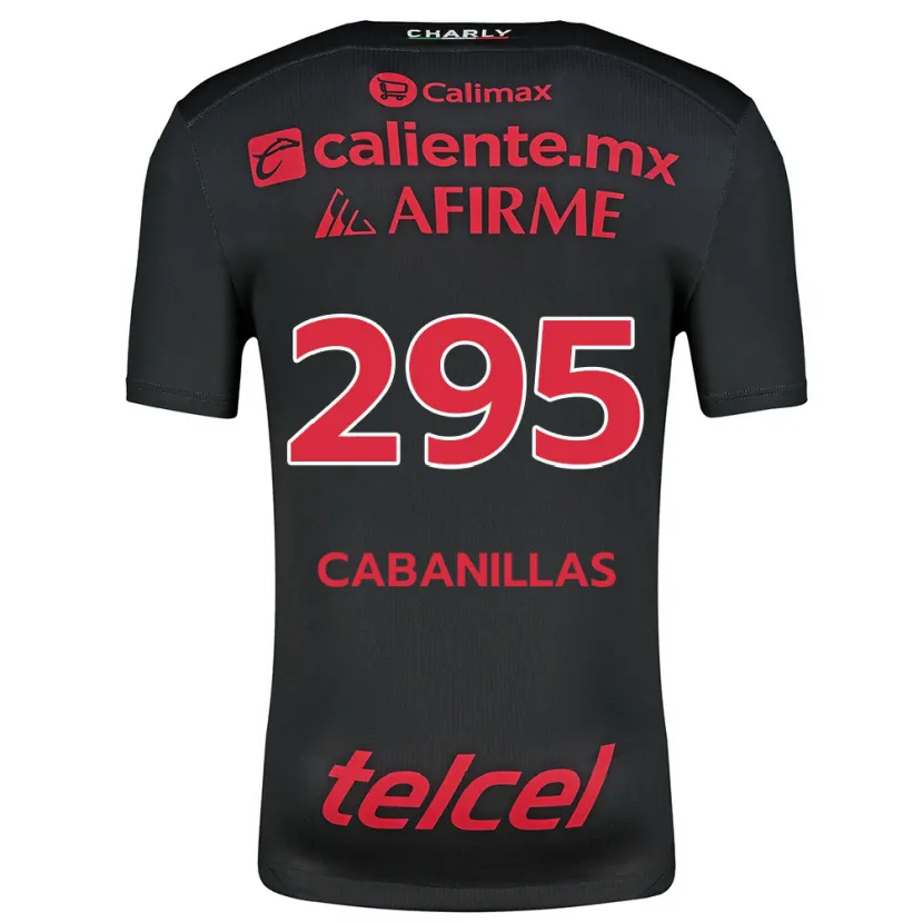 Danxen Niño Camiseta Osvaldo Cabanillas #295 Negro Rojo 1ª Equipación 2024/25 La Camisa