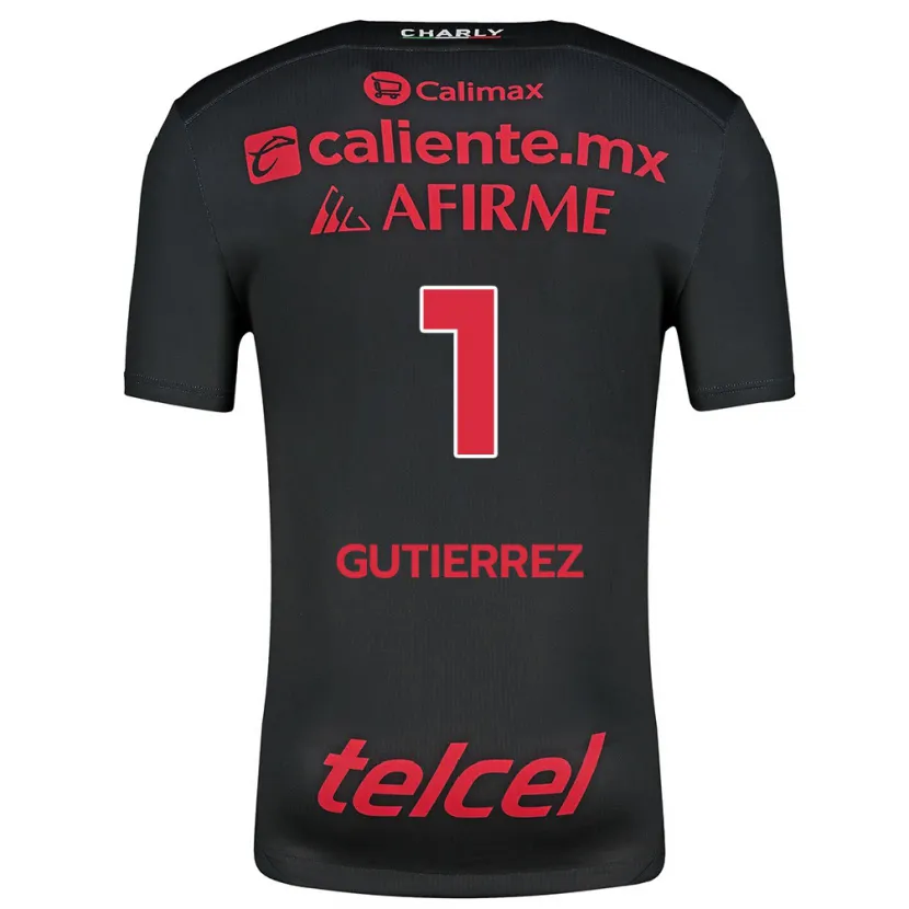 Danxen Niño Camiseta Alejandra Gutiérrez #1 Negro Rojo 1ª Equipación 2024/25 La Camisa