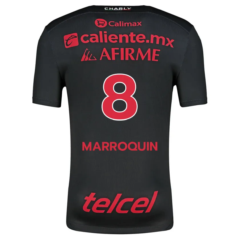 Danxen Niño Camiseta Ammanda Marroquin #8 Negro Rojo 1ª Equipación 2024/25 La Camisa