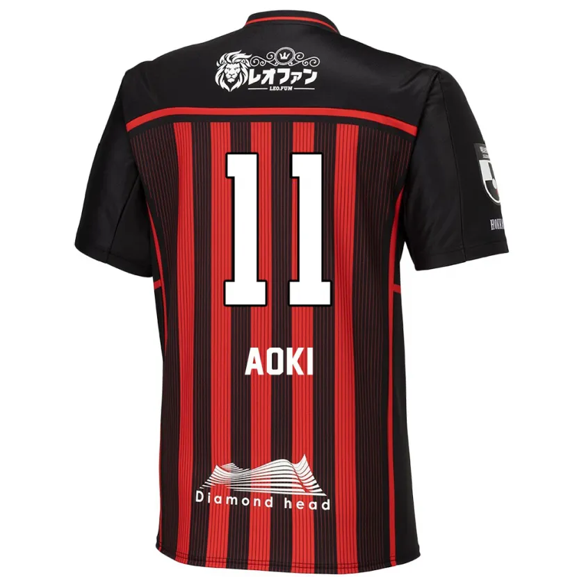 Danxen Niño Camiseta Ryota Aoki #11 Negro Rojo 1ª Equipación 2024/25 La Camisa