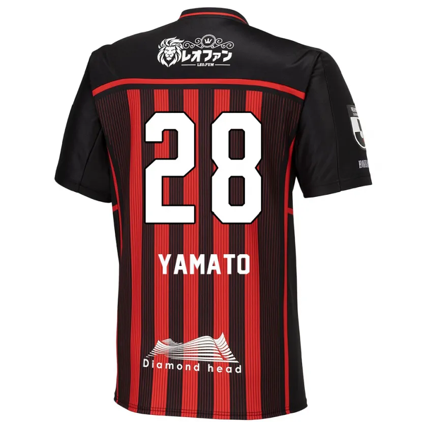 Danxen Niño Camiseta Yamato Okada #28 Negro Rojo 1ª Equipación 2024/25 La Camisa