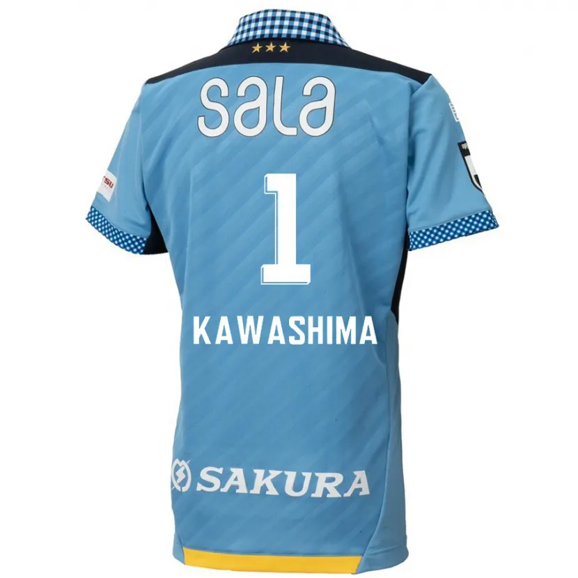 Danxen Niño Camiseta Eiji Kawashima #1 Azul Negro 1ª Equipación 2024/25 La Camisa