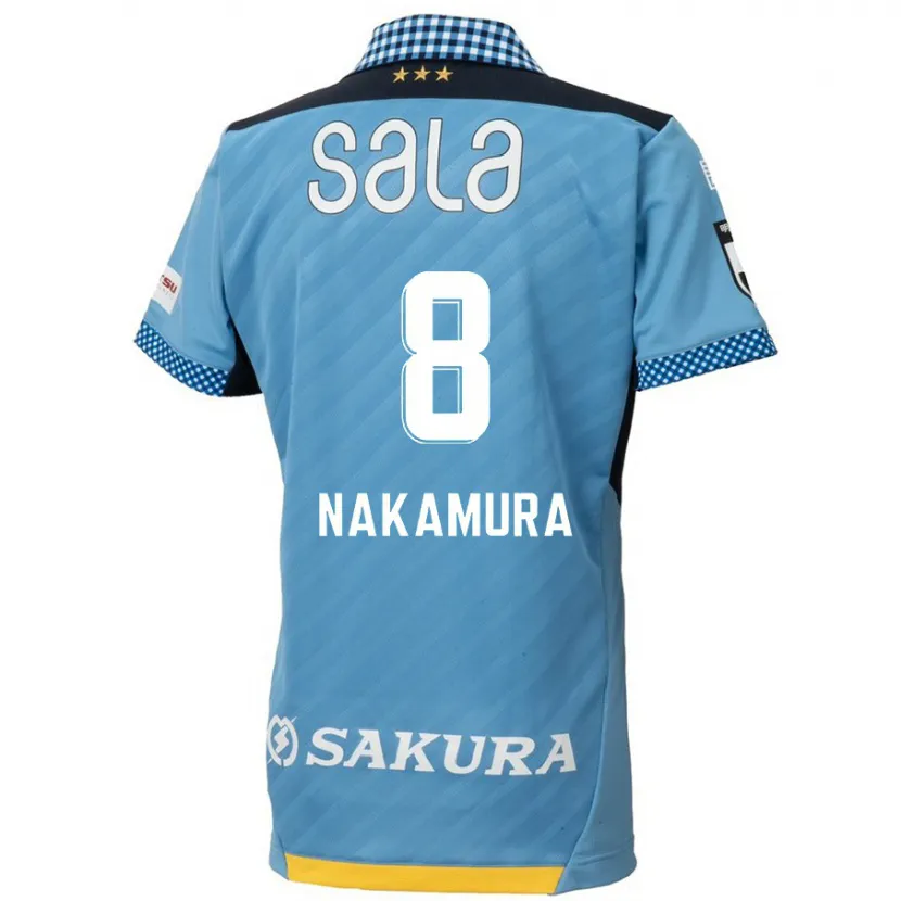 Danxen Niño Camiseta Shunta Nakamura #8 Azul Negro 1ª Equipación 2024/25 La Camisa