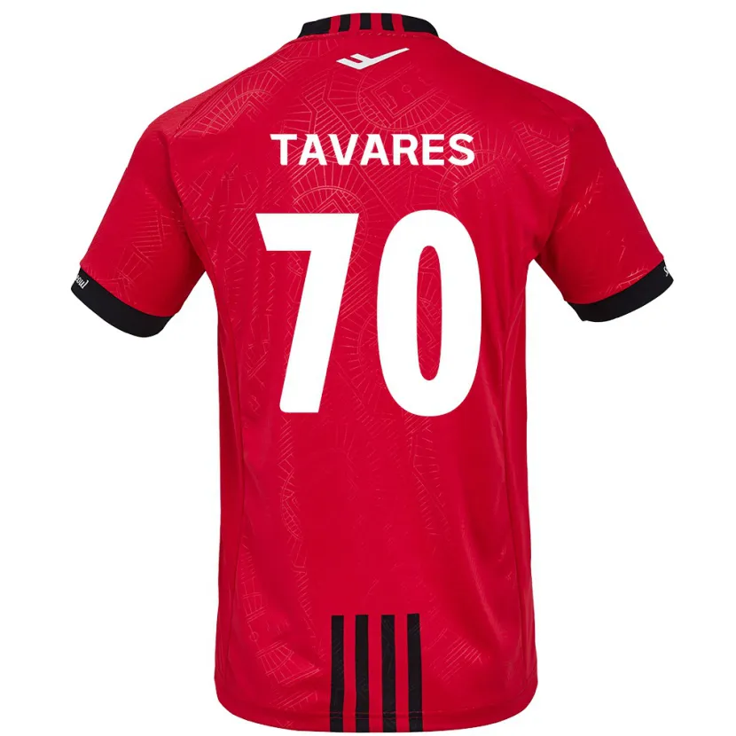 Danxen Niño Camiseta Ronaldo Tavares #70 Negro Rojo 1ª Equipación 2024/25 La Camisa