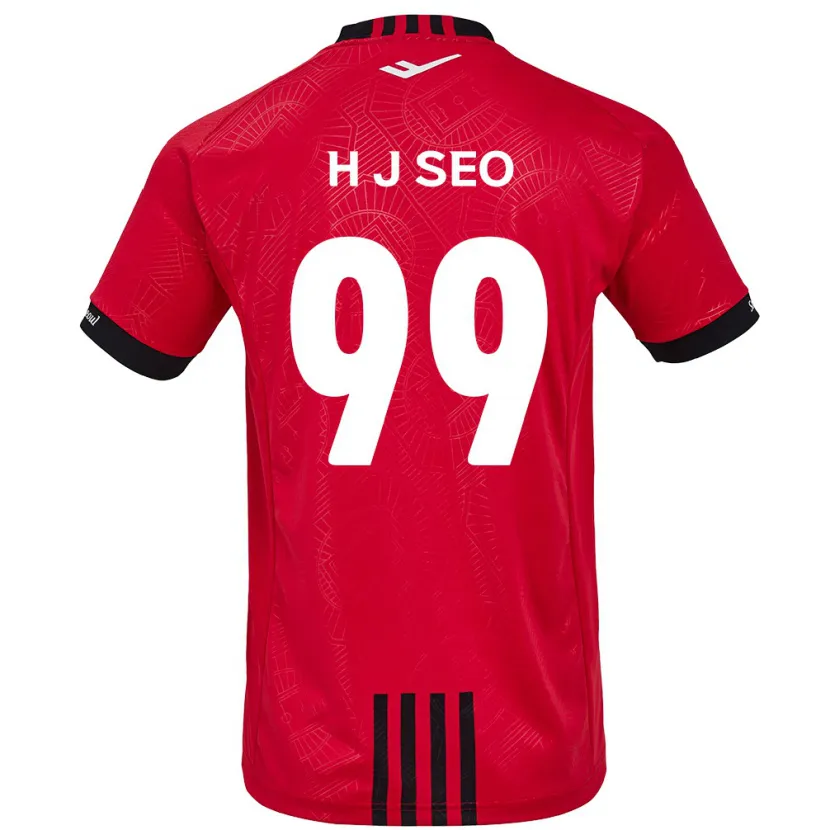 Danxen Niño Camiseta Ju-Hwan Seo #99 Negro Rojo 1ª Equipación 2024/25 La Camisa