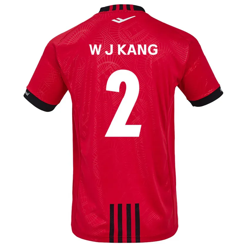 Danxen Niño Camiseta Jae-Won Kang #2 Negro Rojo 1ª Equipación 2024/25 La Camisa