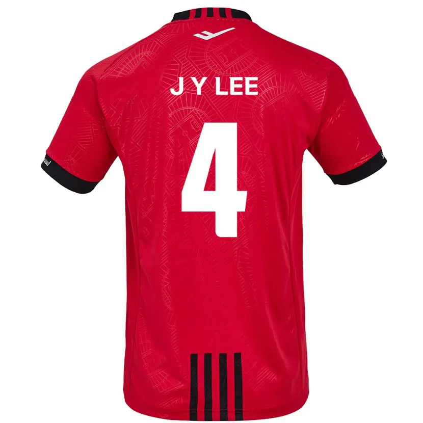 Danxen Niño Camiseta Young-Jun Lee #4 Negro Rojo 1ª Equipación 2024/25 La Camisa