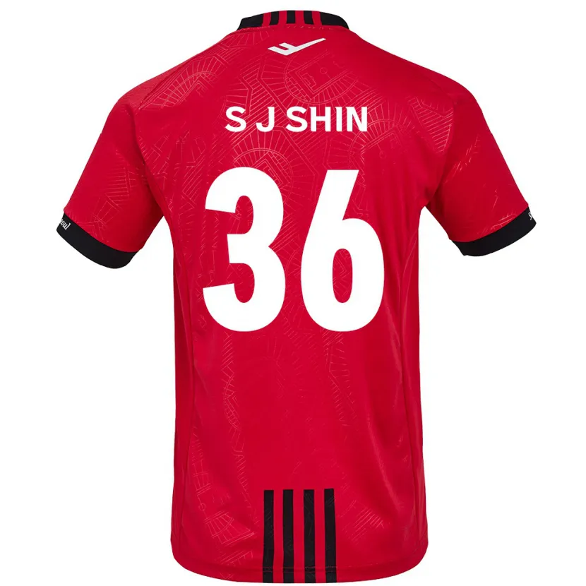 Danxen Niño Camiseta Ji-Seop Shin #36 Negro Rojo 1ª Equipación 2024/25 La Camisa