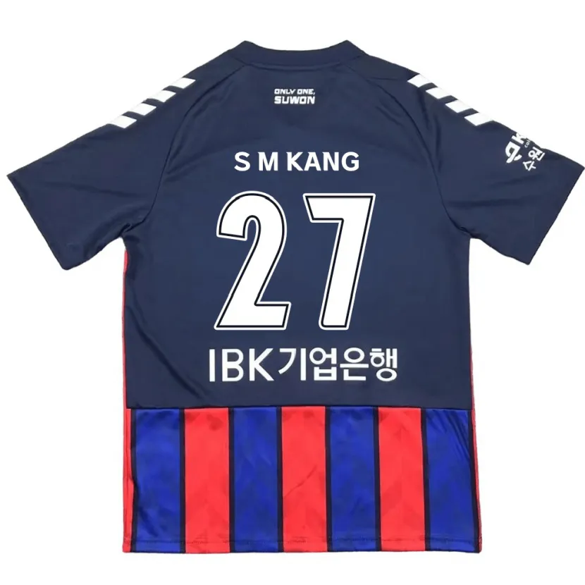 Danxen Niño Camiseta Min-Sung Kang #27 Azul Rojo 1ª Equipación 2024/25 La Camisa