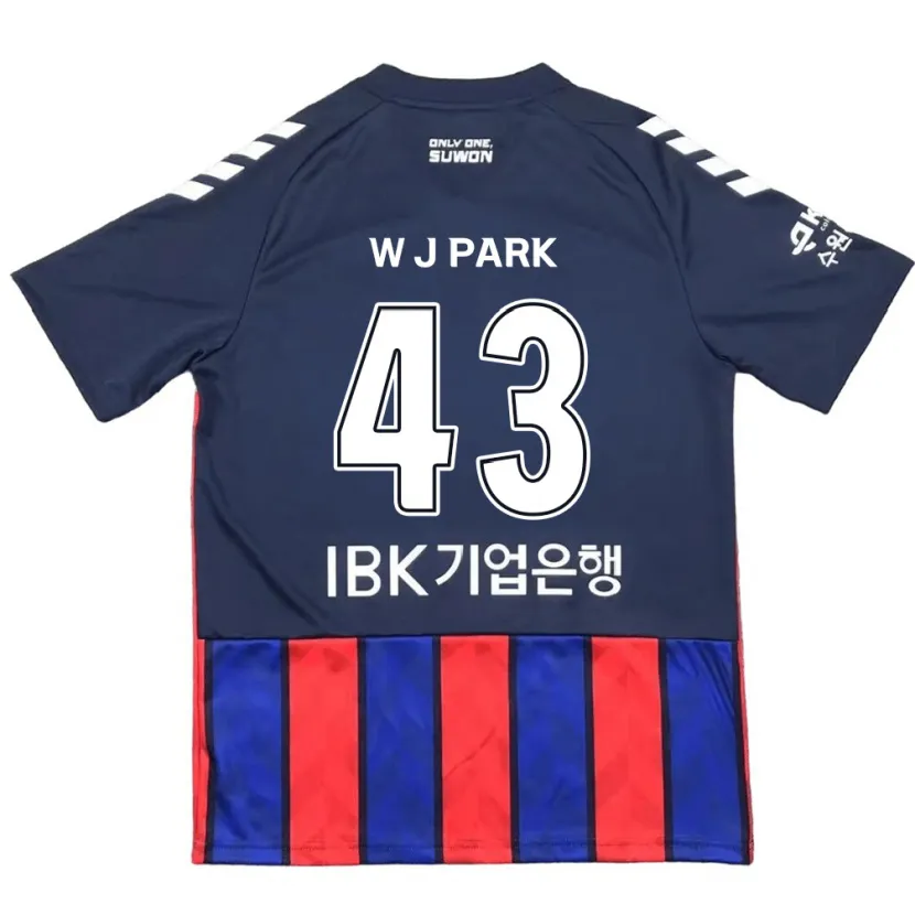 Danxen Niño Camiseta Jin-Woo Park #43 Azul Rojo 1ª Equipación 2024/25 La Camisa