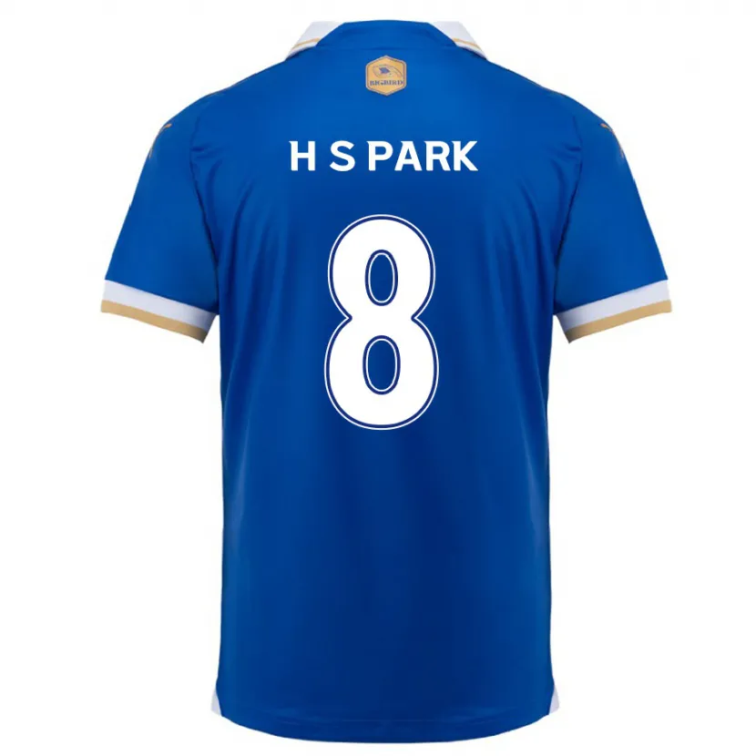 Danxen Niño Camiseta Sang-Hyeok Park #8 Azul Blanco 1ª Equipación 2024/25 La Camisa