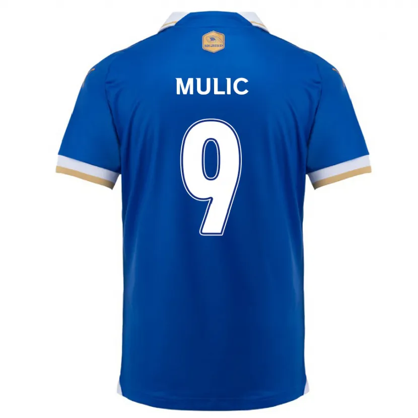 Danxen Niño Camiseta Fejsal Mulic #9 Azul Blanco 1ª Equipación 2024/25 La Camisa