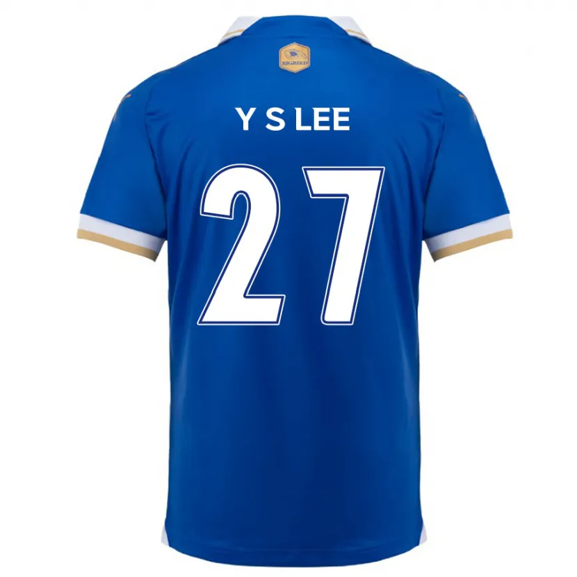 Danxen Niño Camiseta Shi-Yeong Lee #27 Azul Blanco 1ª Equipación 2024/25 La Camisa