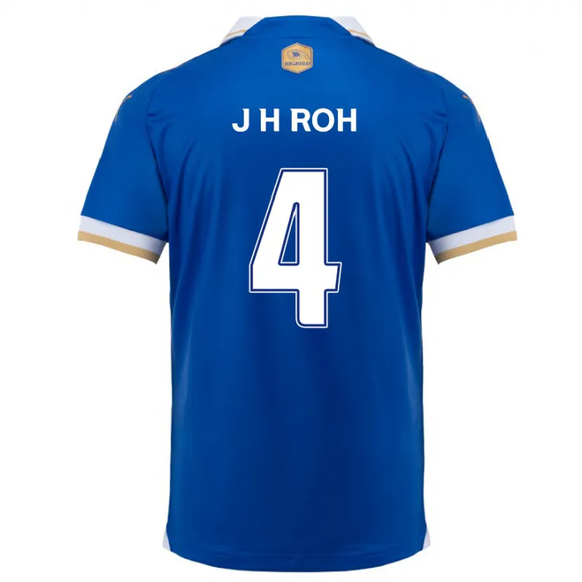 Danxen Niño Camiseta Hyun-Jun Roh #4 Azul Blanco 1ª Equipación 2024/25 La Camisa