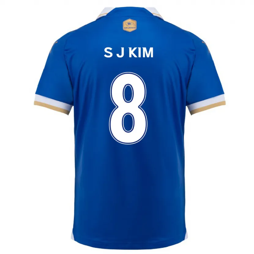 Danxen Niño Camiseta Ji-Sung Kim #8 Azul Blanco 1ª Equipación 2024/25 La Camisa