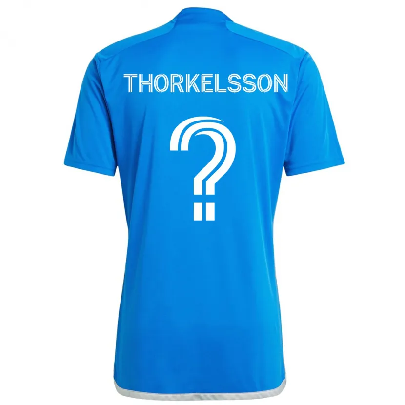 Danxen Niño Camiseta Róbert Orri Thorkelsson #0 Azul Blanco 1ª Equipación 2024/25 La Camisa