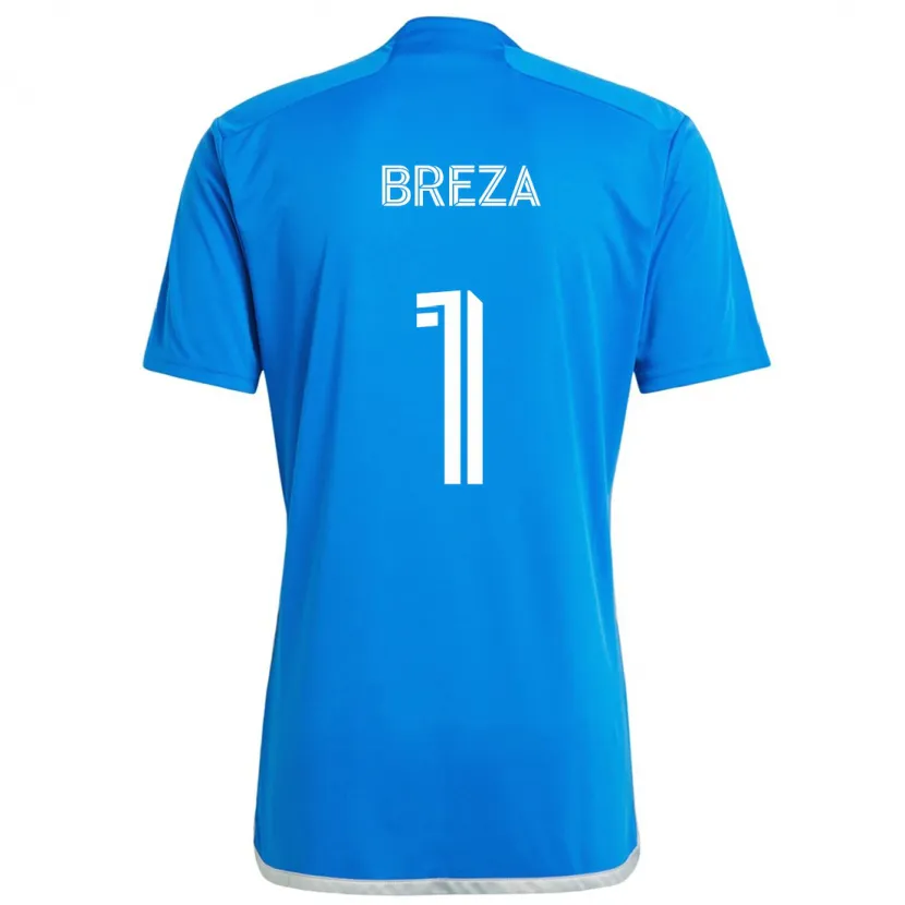 Danxen Niño Camiseta Sebastian Breza #1 Azul Blanco 1ª Equipación 2024/25 La Camisa