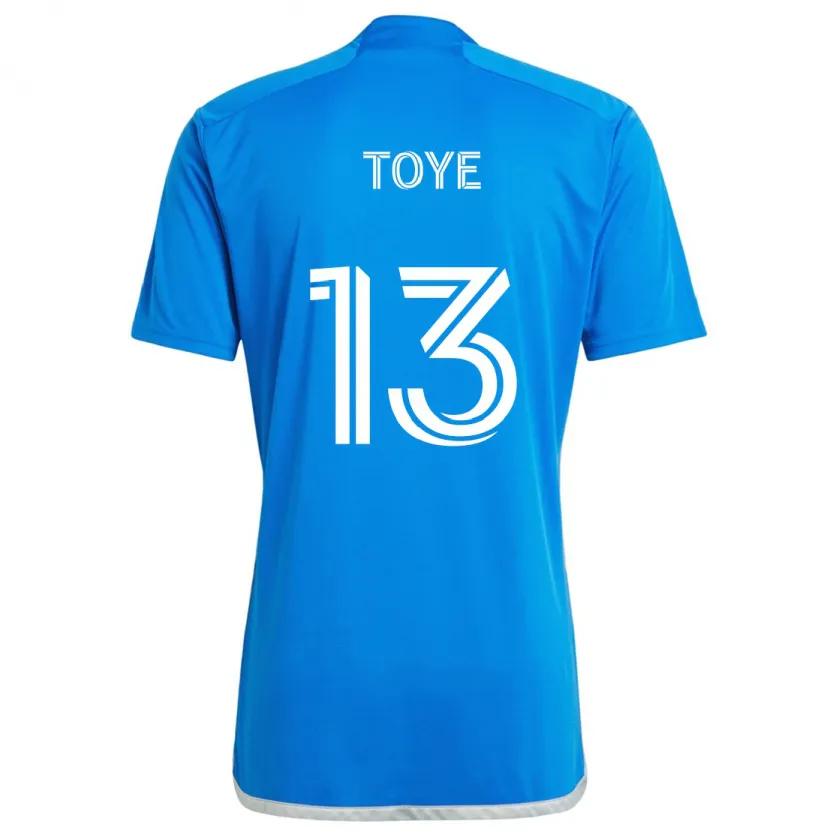 Danxen Niño Camiseta Mason Toye #13 Azul Blanco 1ª Equipación 2024/25 La Camisa