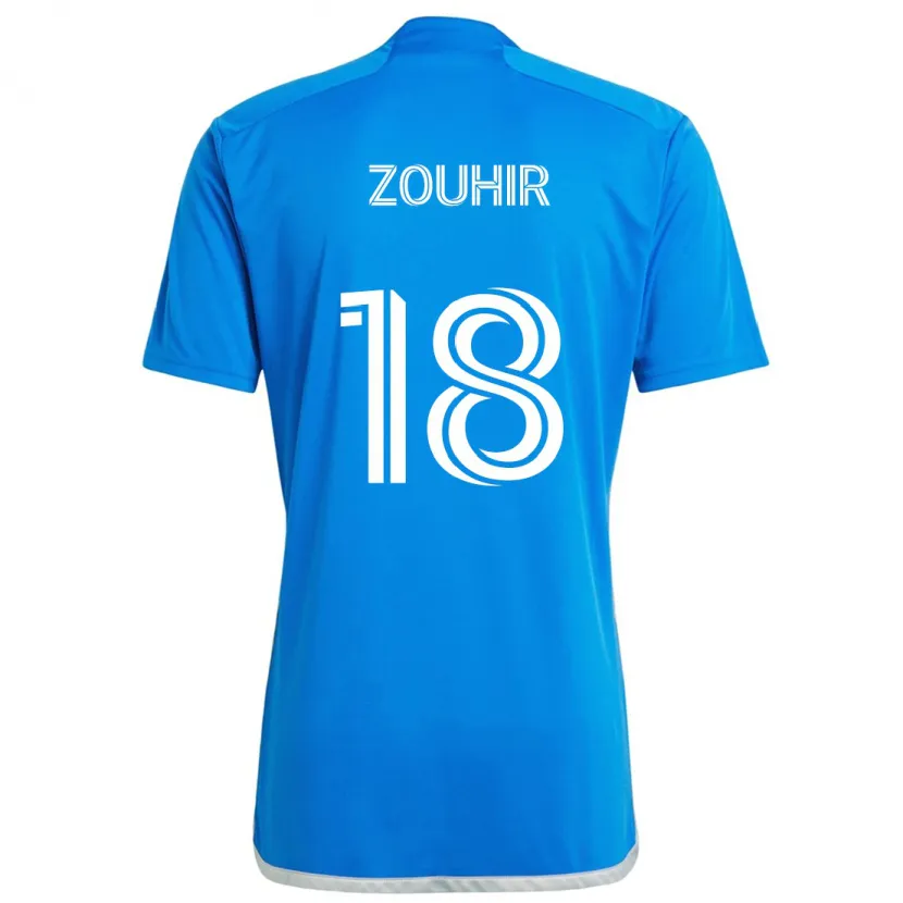 Danxen Niño Camiseta Rida Zouhir #18 Azul Blanco 1ª Equipación 2024/25 La Camisa