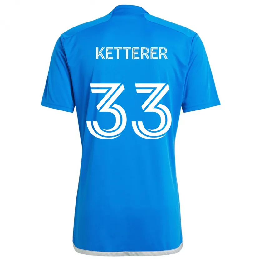 Danxen Niño Camiseta Logan Ketterer #33 Azul Blanco 1ª Equipación 2024/25 La Camisa