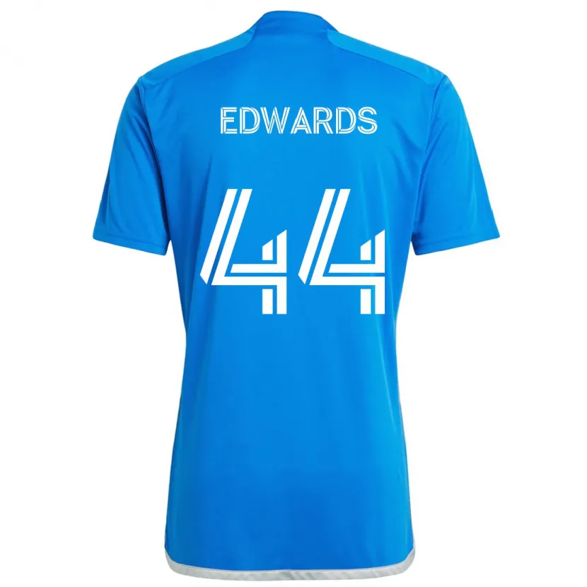 Danxen Niño Camiseta Raheem Edwards #44 Azul Blanco 1ª Equipación 2024/25 La Camisa