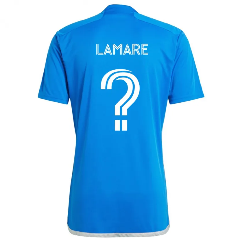 Danxen Niño Camiseta Samuel Lamare #0 Azul Blanco 1ª Equipación 2024/25 La Camisa