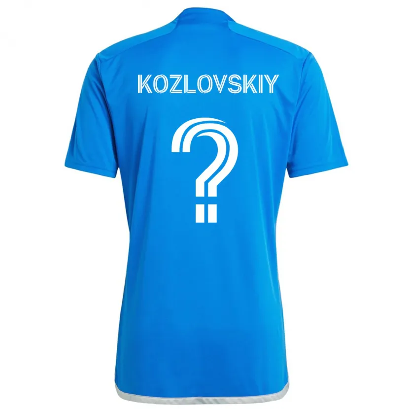 Danxen Niño Camiseta Sergei Kozlovskiy #0 Azul Blanco 1ª Equipación 2024/25 La Camisa