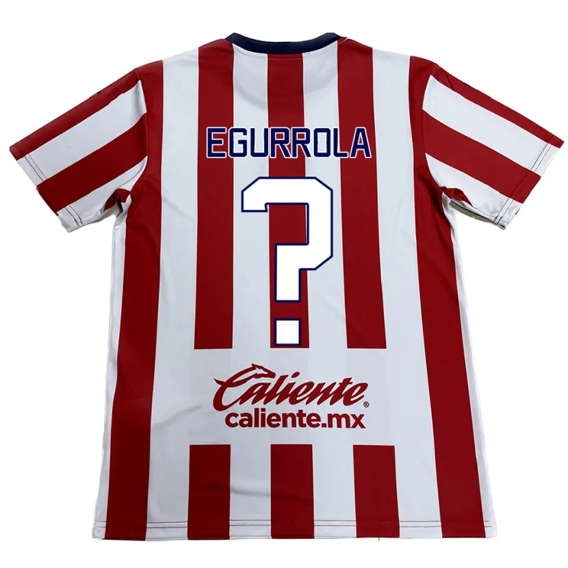 Danxen Niño Camiseta Luis Egurrola #0 Rojo Blanco 1ª Equipación 2024/25 La Camisa