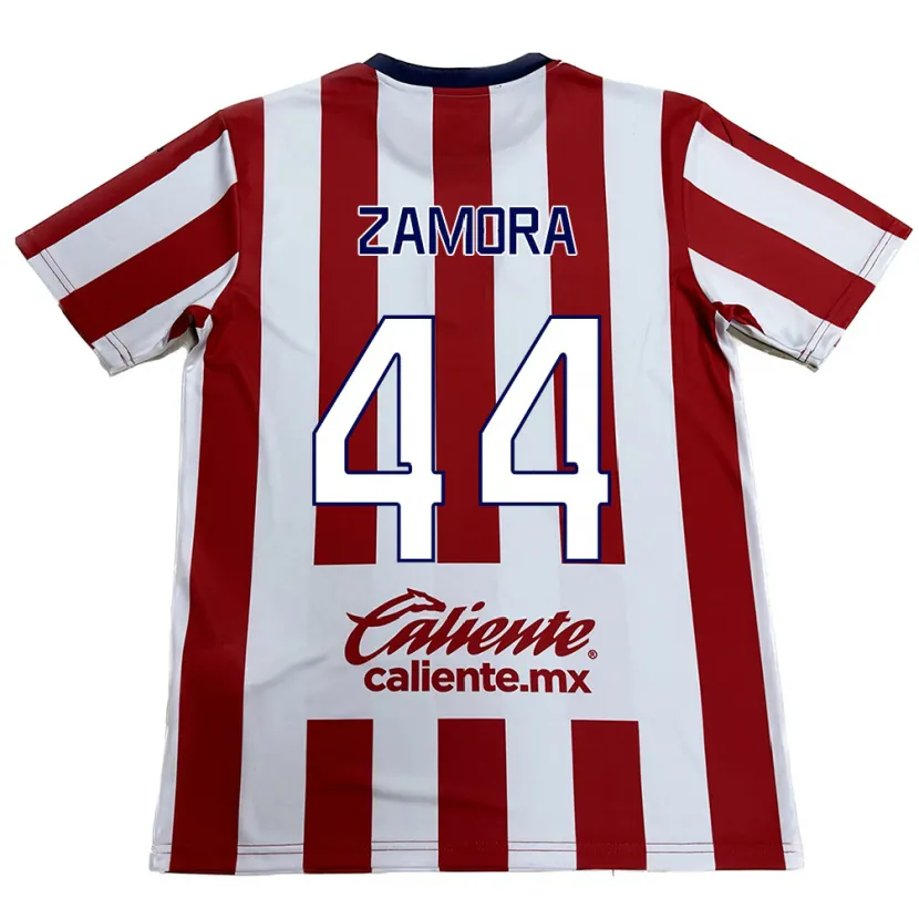 Danxen Niño Camiseta Saúl Zamora #44 Rojo Blanco 1ª Equipación 2024/25 La Camisa