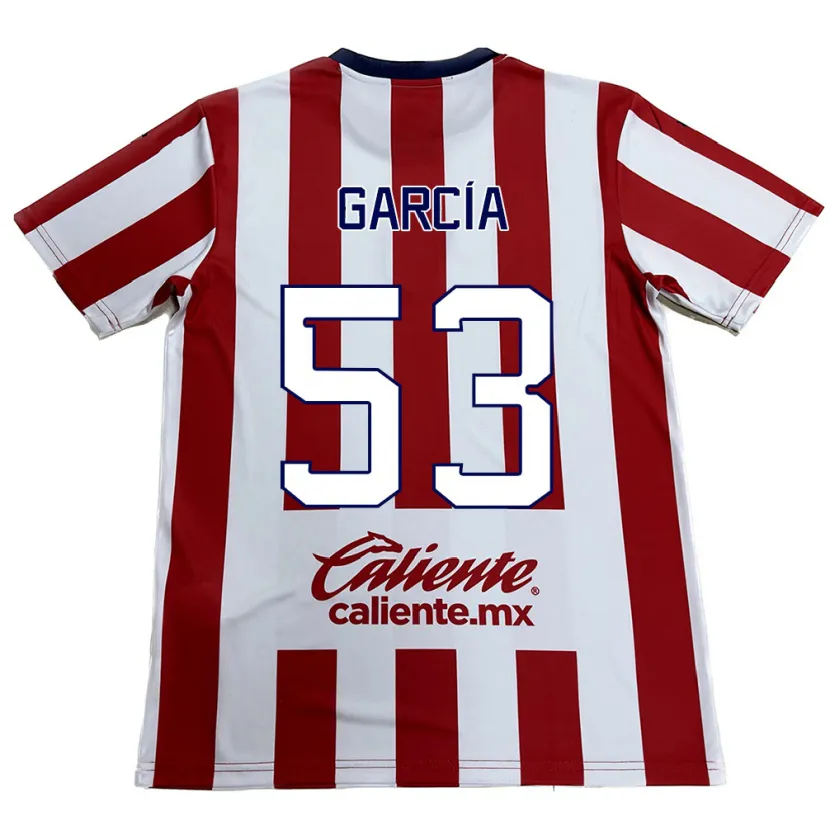 Danxen Niño Camiseta Uziel García #53 Rojo Blanco 1ª Equipación 2024/25 La Camisa