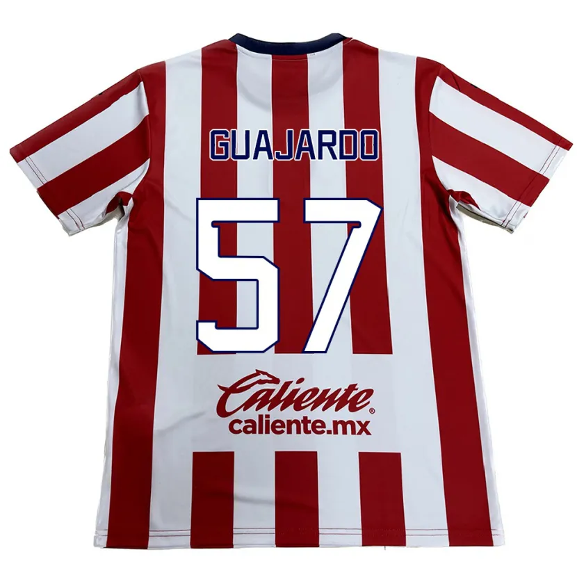 Danxen Niño Camiseta Dylan Guajardo #57 Rojo Blanco 1ª Equipación 2024/25 La Camisa