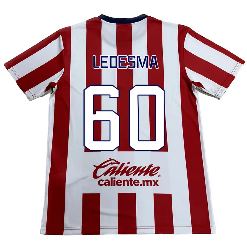 Danxen Niño Camiseta Luis Ledesma #60 Rojo Blanco 1ª Equipación 2024/25 La Camisa