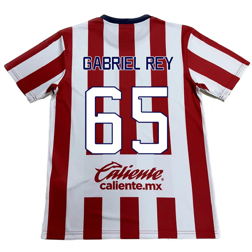 Danxen Niño Camiseta Luis Gabriel Rey #65 Rojo Blanco 1ª Equipación 2024/25 La Camisa