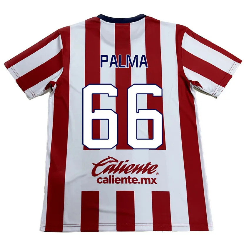 Danxen Niño Camiseta Arturo Palma #66 Rojo Blanco 1ª Equipación 2024/25 La Camisa