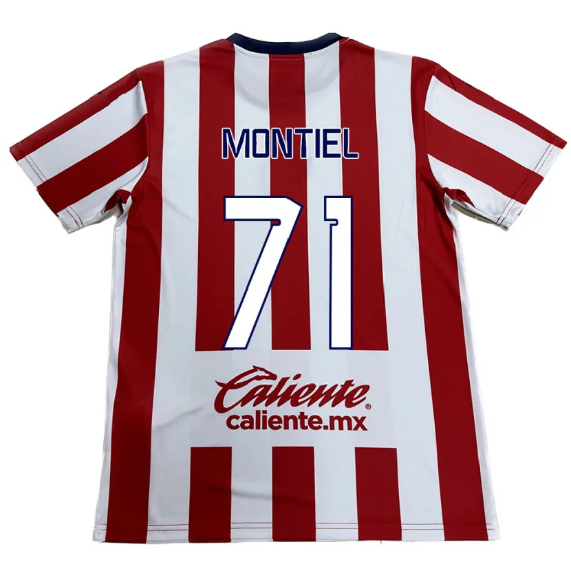 Danxen Niño Camiseta Erick Montiel #71 Rojo Blanco 1ª Equipación 2024/25 La Camisa