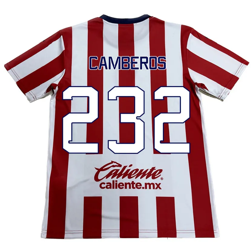 Danxen Niño Camiseta Hugo Camberos #232 Rojo Blanco 1ª Equipación 2024/25 La Camisa