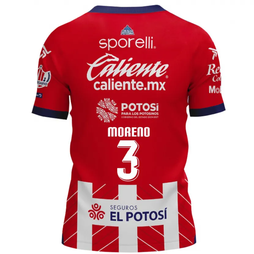 Danxen Niño Camiseta Iker Moreno #3 Rojo Blanco 1ª Equipación 2024/25 La Camisa