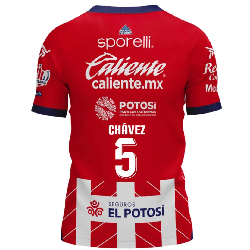 Danxen Niño Camiseta Ricardo Chávez #5 Rojo Blanco 1ª Equipación 2024/25 La Camisa