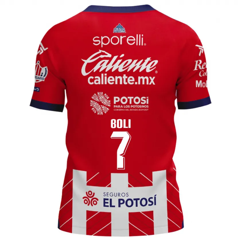 Danxen Niño Camiseta Franck Boli #7 Rojo Blanco 1ª Equipación 2024/25 La Camisa