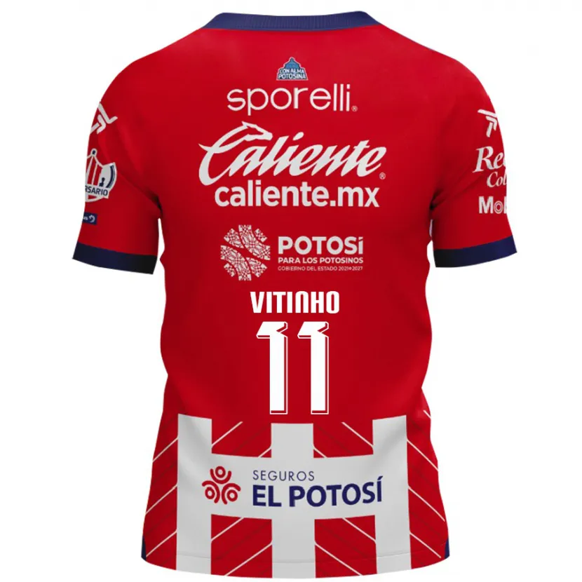 Danxen Niño Camiseta Vitinho #11 Rojo Blanco 1ª Equipación 2024/25 La Camisa